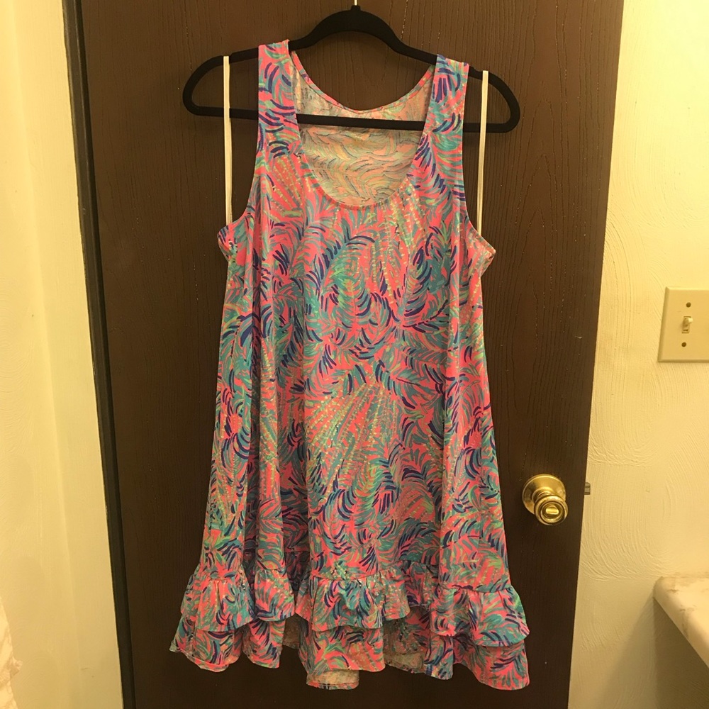 Evangelia racer back ruffle dress